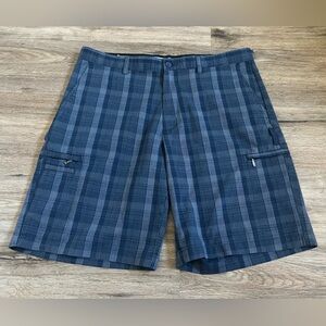 Greg Norman for Tasso Ella Blue Plaid Men’s Golf Shorts Size 36